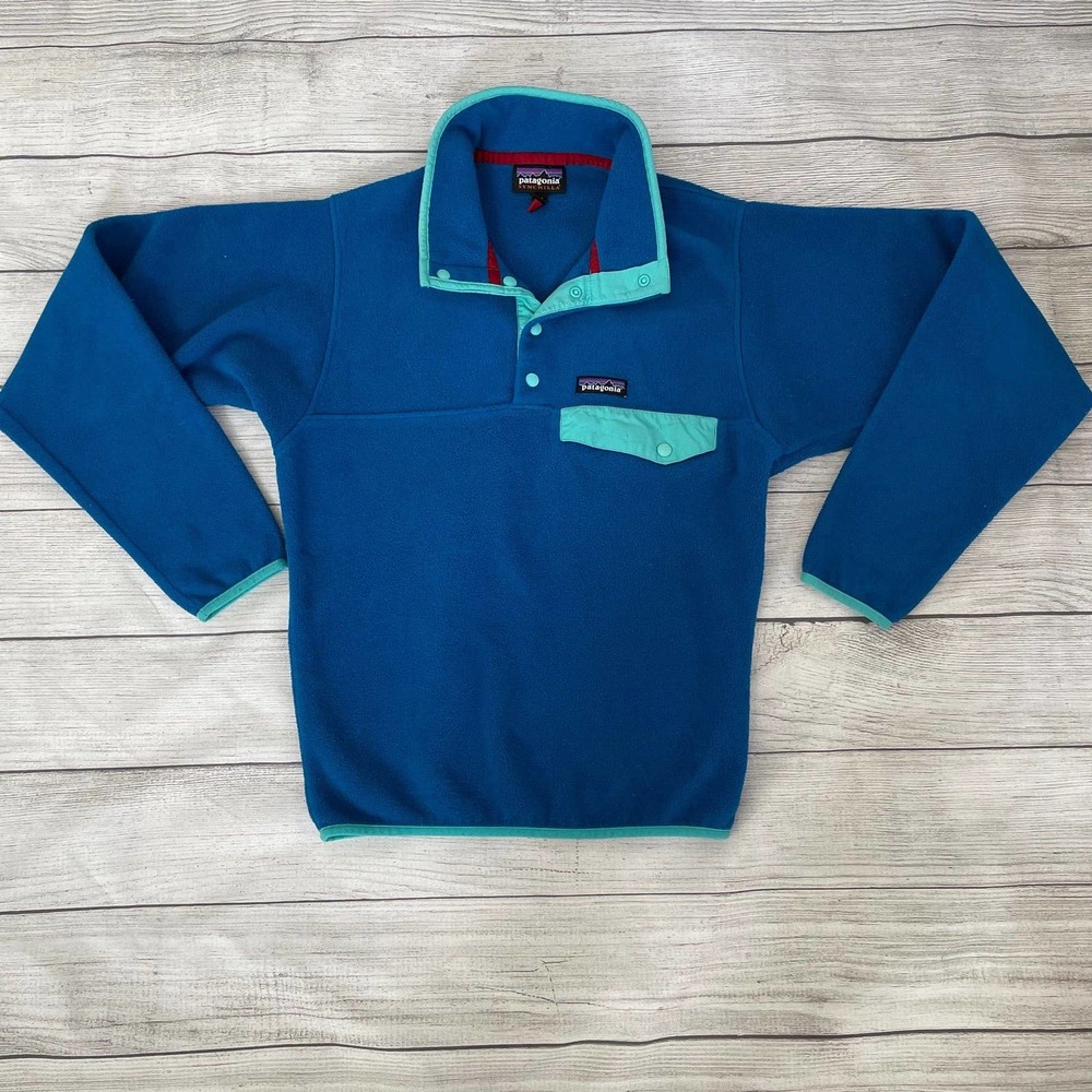 Patagonia Synchilla Snap-T Fleece Pullover Jacket Men XXS Bandana Blue